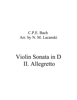 Book cover for Violin Sonata in D II. Allegretto