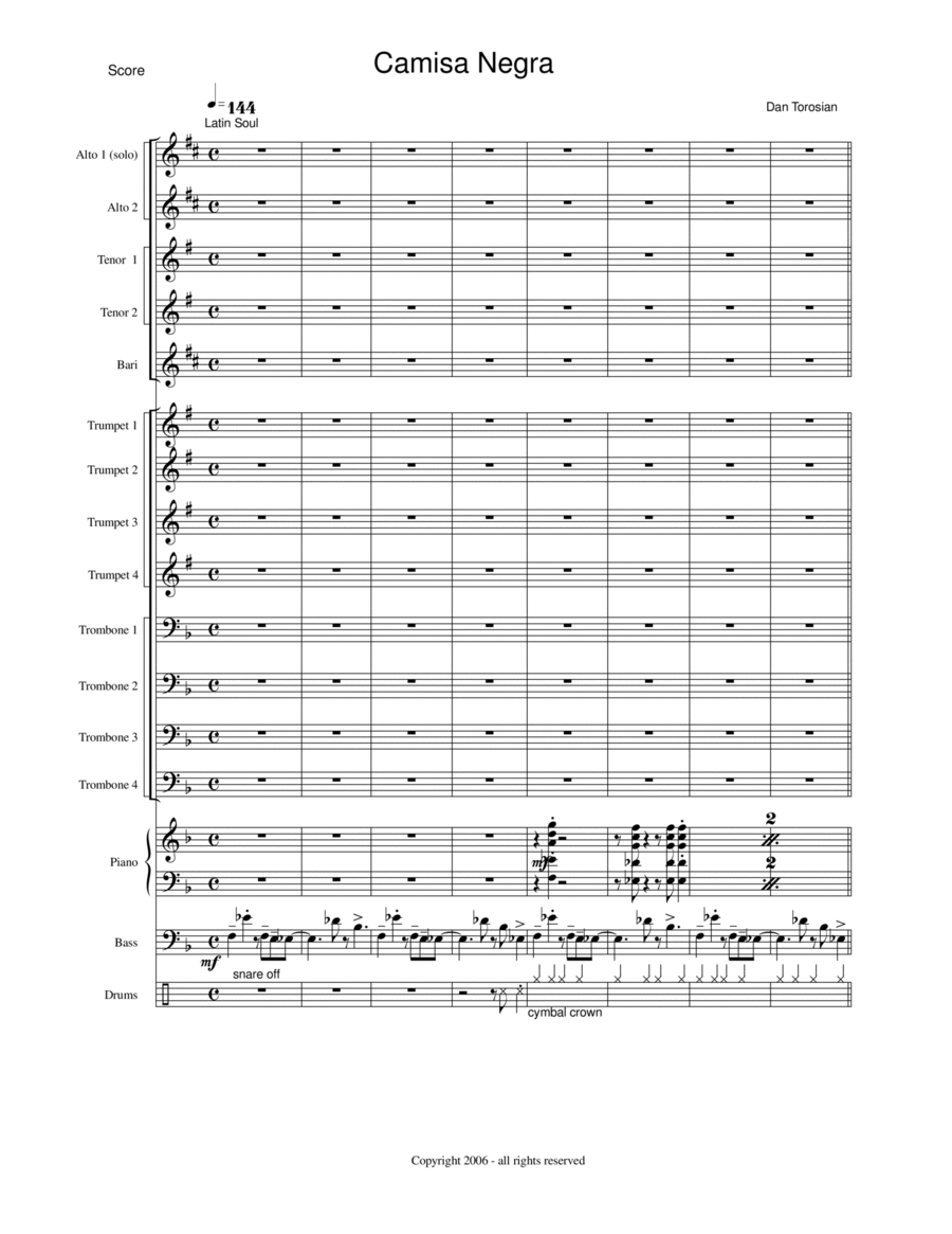 Camisa Negra Jazz Ensemble scores gallery preview page 1