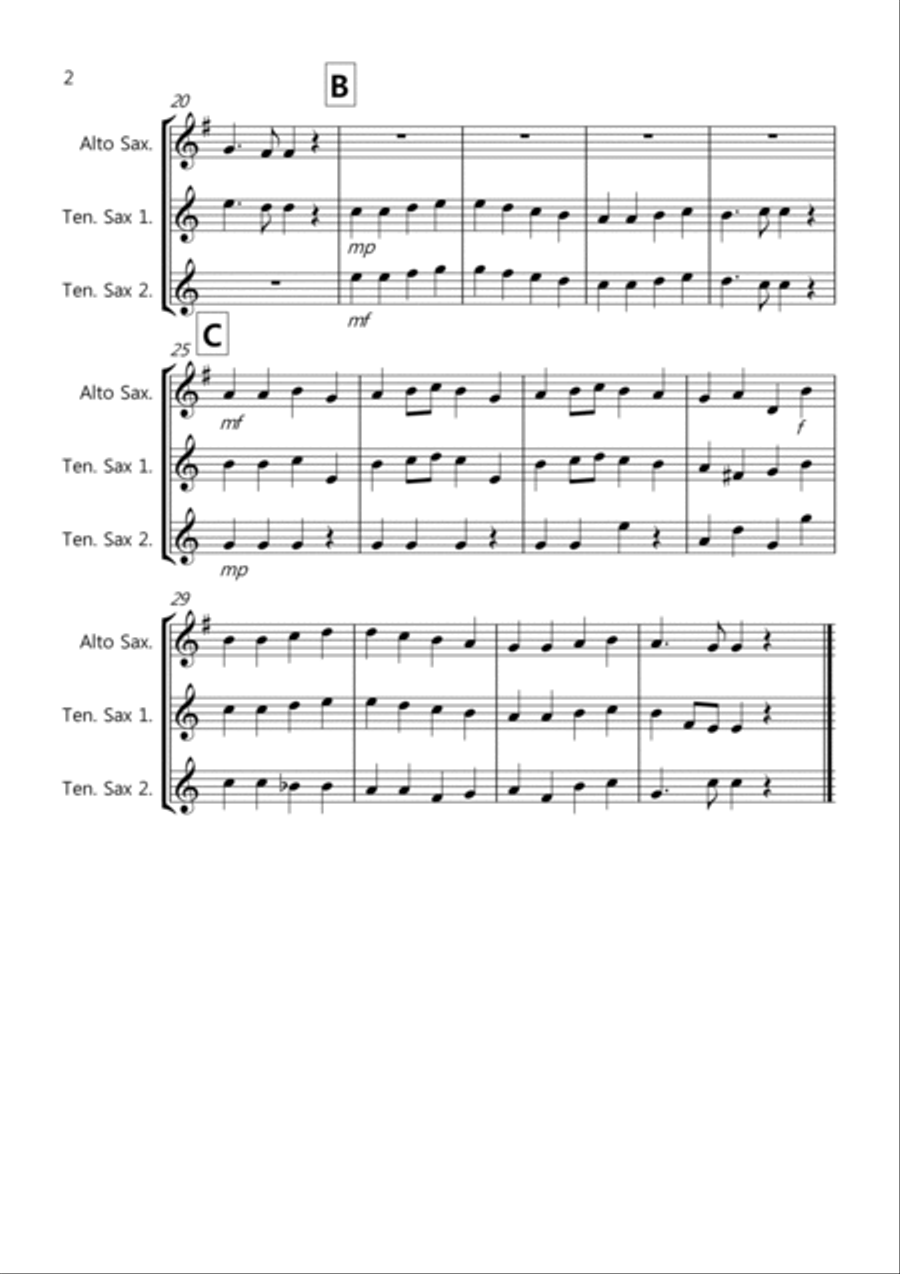 8 Easy Trios, For Saxophone Woodwind Trio scores gallery preview page 2