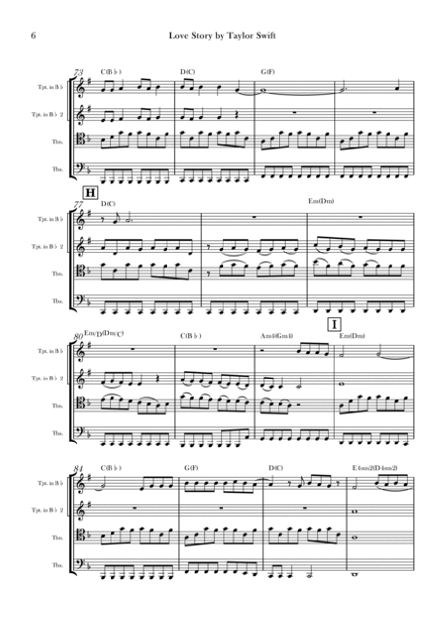 Love Story Love Story Brass Quartet scores gallery preview page 6