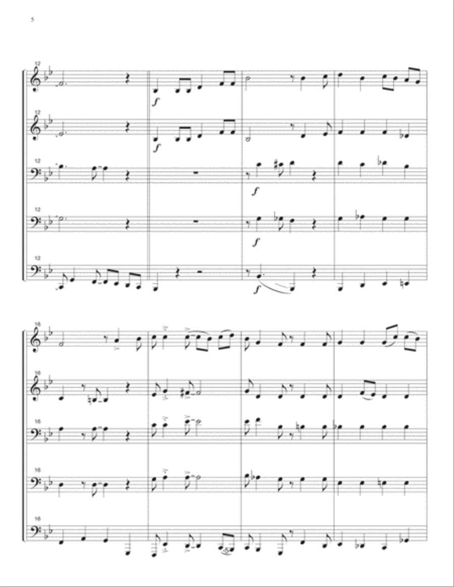 Low in the Grave for brass quintet Brass Quintet scores gallery preview page 5
