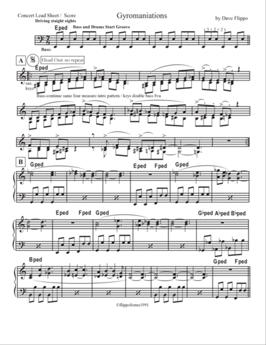 GYROMANIATIONS - The Globaljazz Series - Romanian-jazz fusion - Score/keyboard, Bb and Rhythm Parts Jazz Ensemble scores gallery preview page 2