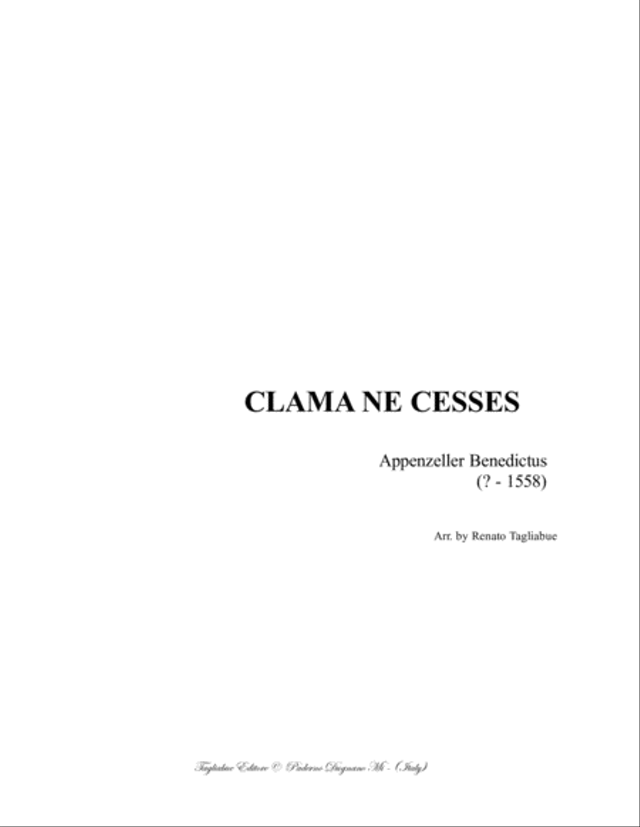 CLAMA NE CESSES - Appenzeller B. - For SATB Choir 4-Part scores gallery preview page 1