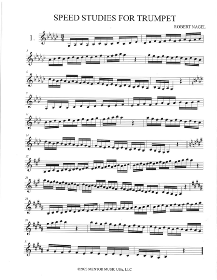 Speed Studies for Trumpet B-Flat Trumpet scores gallery preview page 3