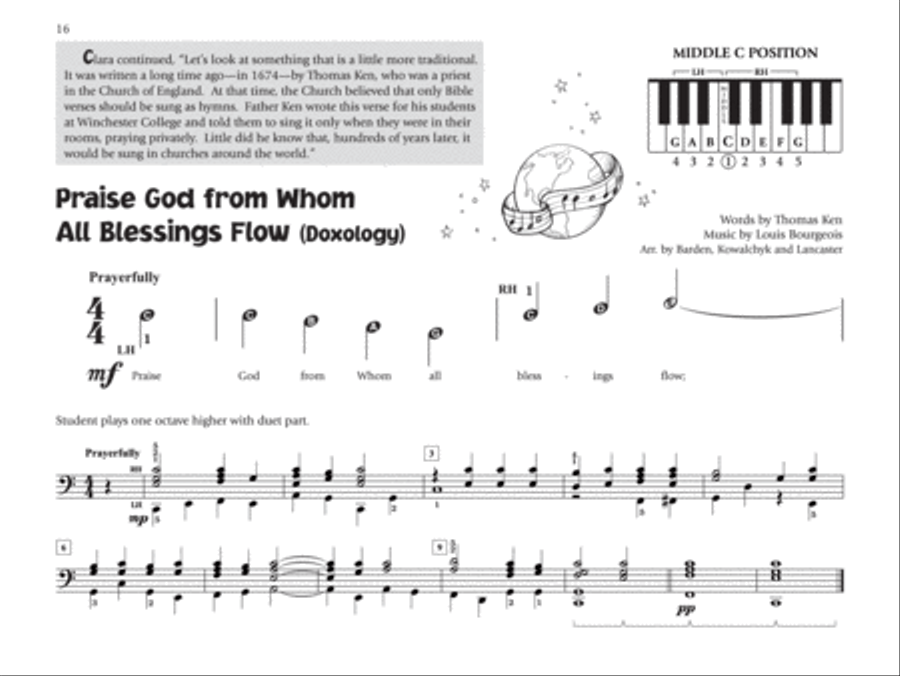 Music for Little Mozarts -- Little Mozarts Go to Church, Book 1-2 Piano Method scores gallery preview page 4