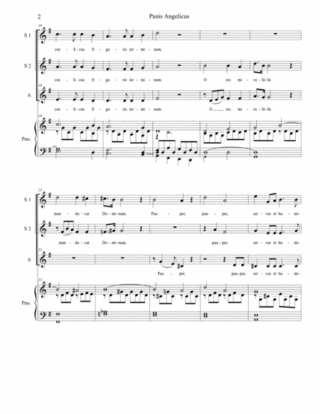 Panis Angelicus (for SSA - Piano Accompaniment) image number null