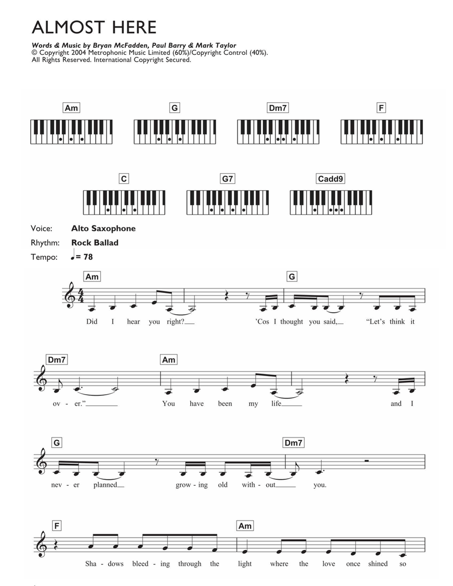 Almost Here Piano scores gallery preview page 1