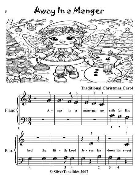 Away in a Manger and the Carols of Christmas for Beginner Piano