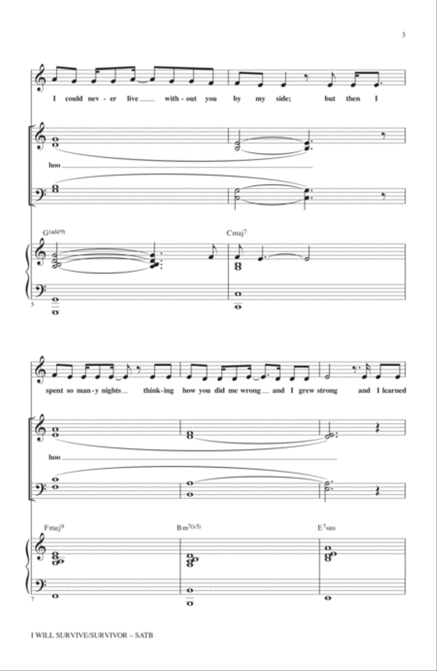 I Will Survive/Survivor (arr. Mark Brymer) 4-Part scores gallery preview page 2