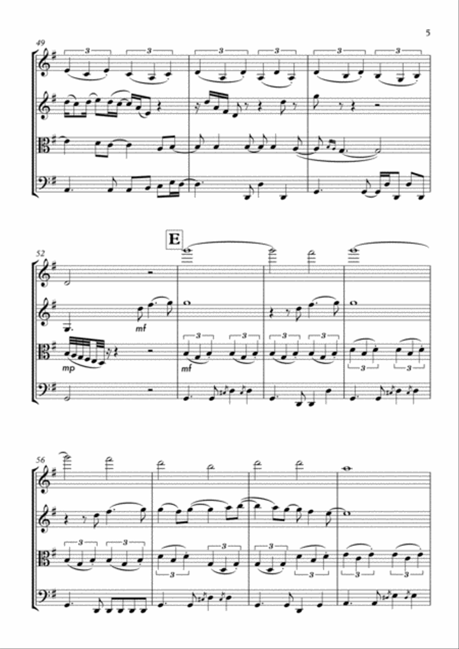 I Just Called To Say I Love You String Quartet scores gallery preview page 5