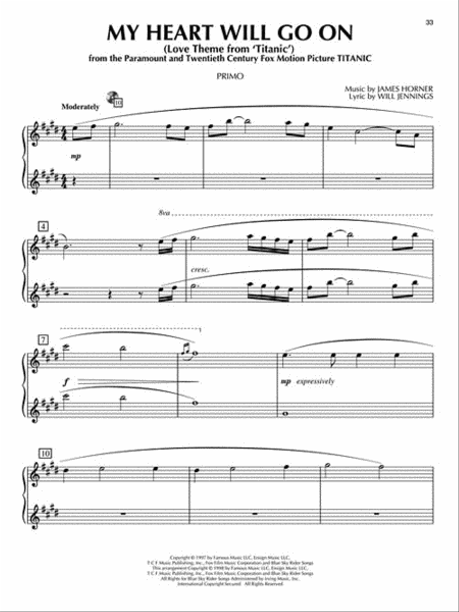 Movie Favorites Movie Favorites 1 Piano, 4-Hands scores gallery preview page 7