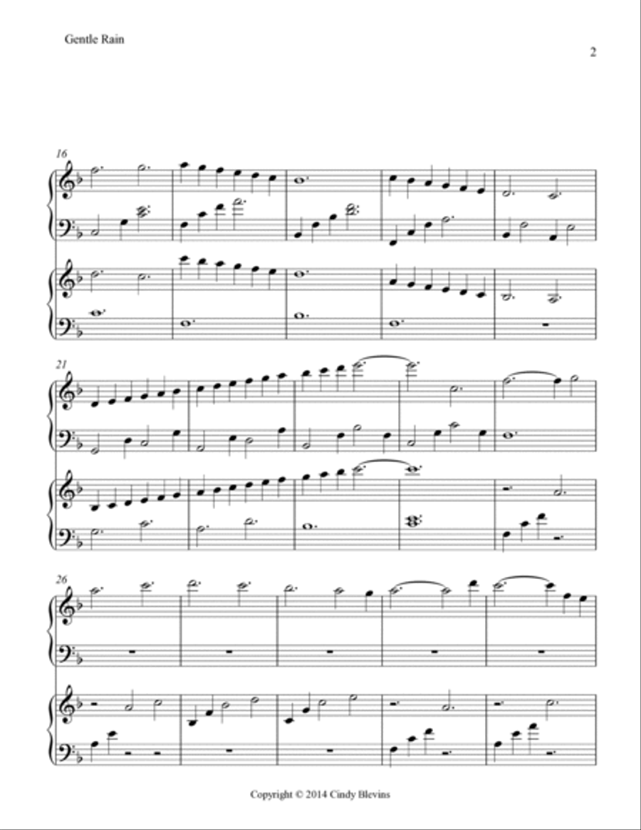 Gentle Rain, for Harp Duet Harp scores gallery preview page 3
