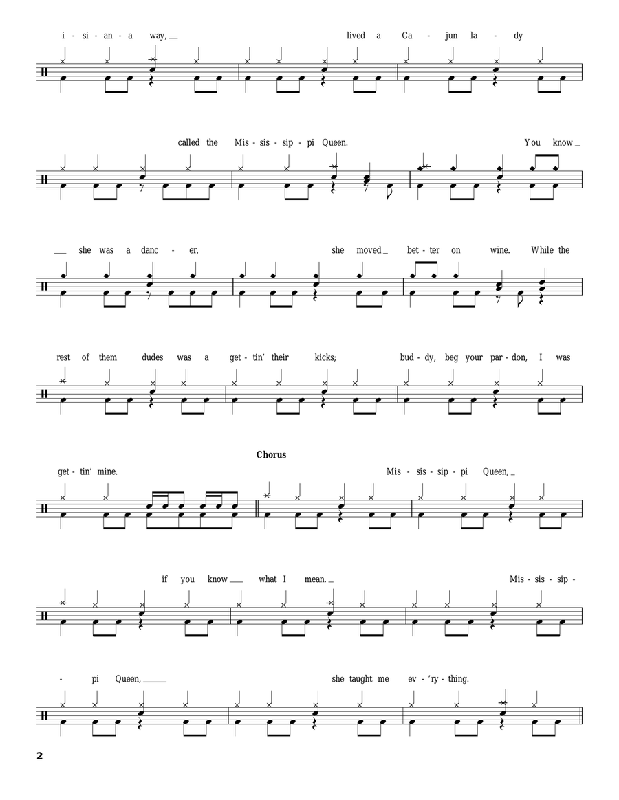 Mississippi Queen Drum Set scores gallery preview page 2