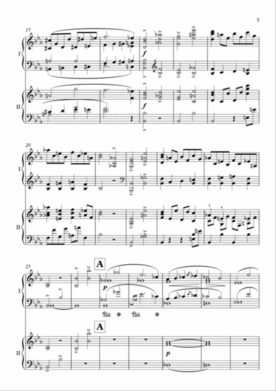 Sonata for Two Pianos (after Quintet Op. 44) 2 Pianos, 4-Hands scores gallery preview page 3