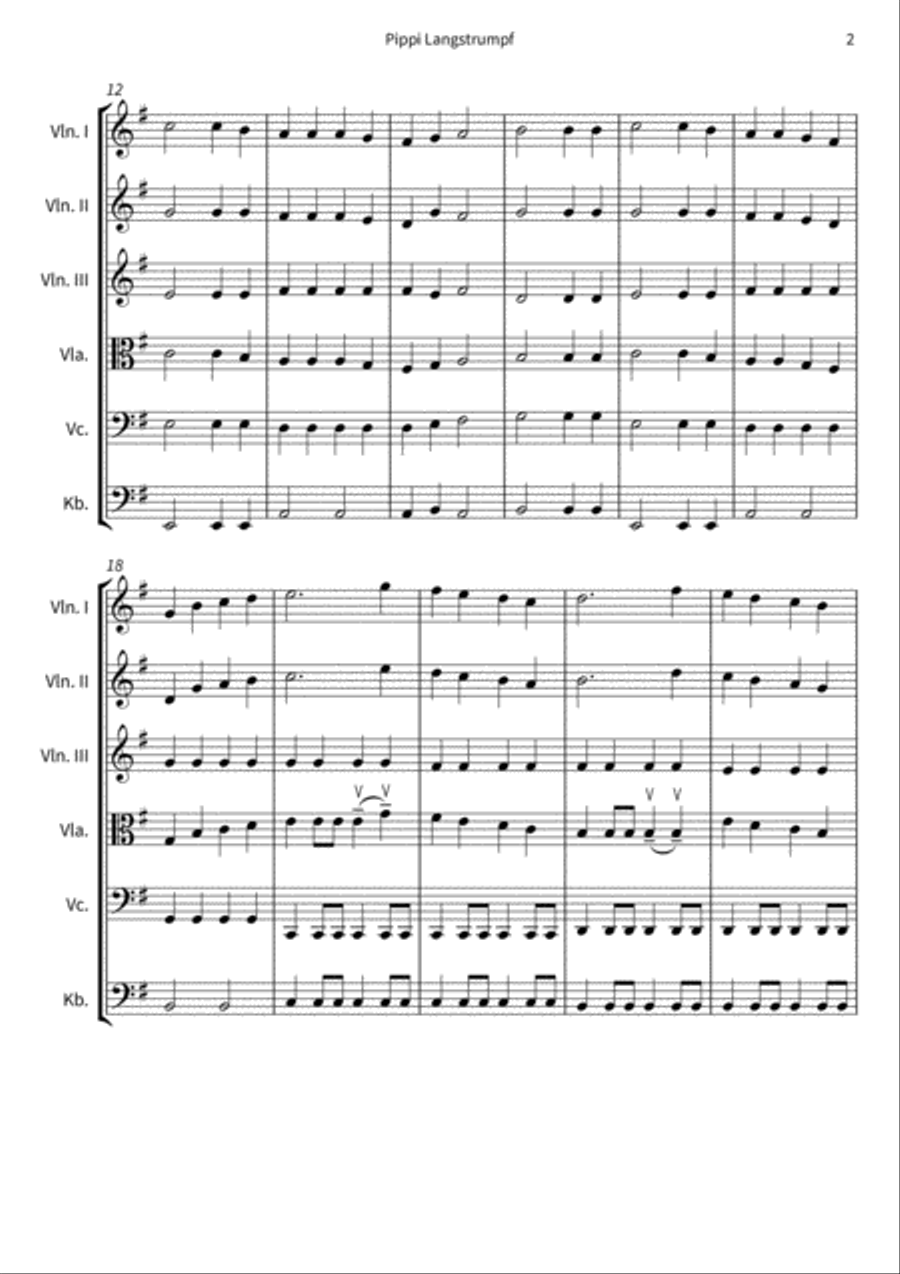 Pippi Langstrumpf Pippi Langstrumpf String Orchestra scores gallery preview page 4