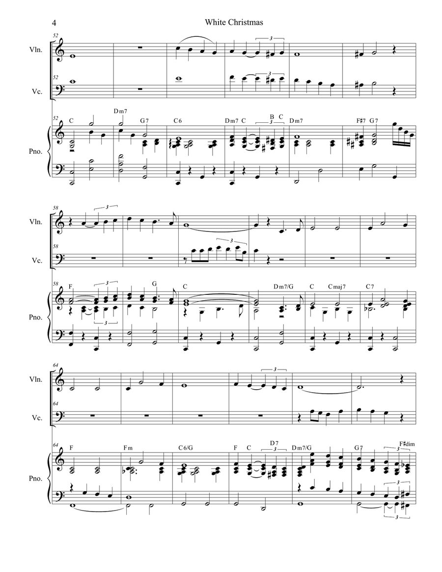 White Christmas Piano Trio scores gallery preview page 4
