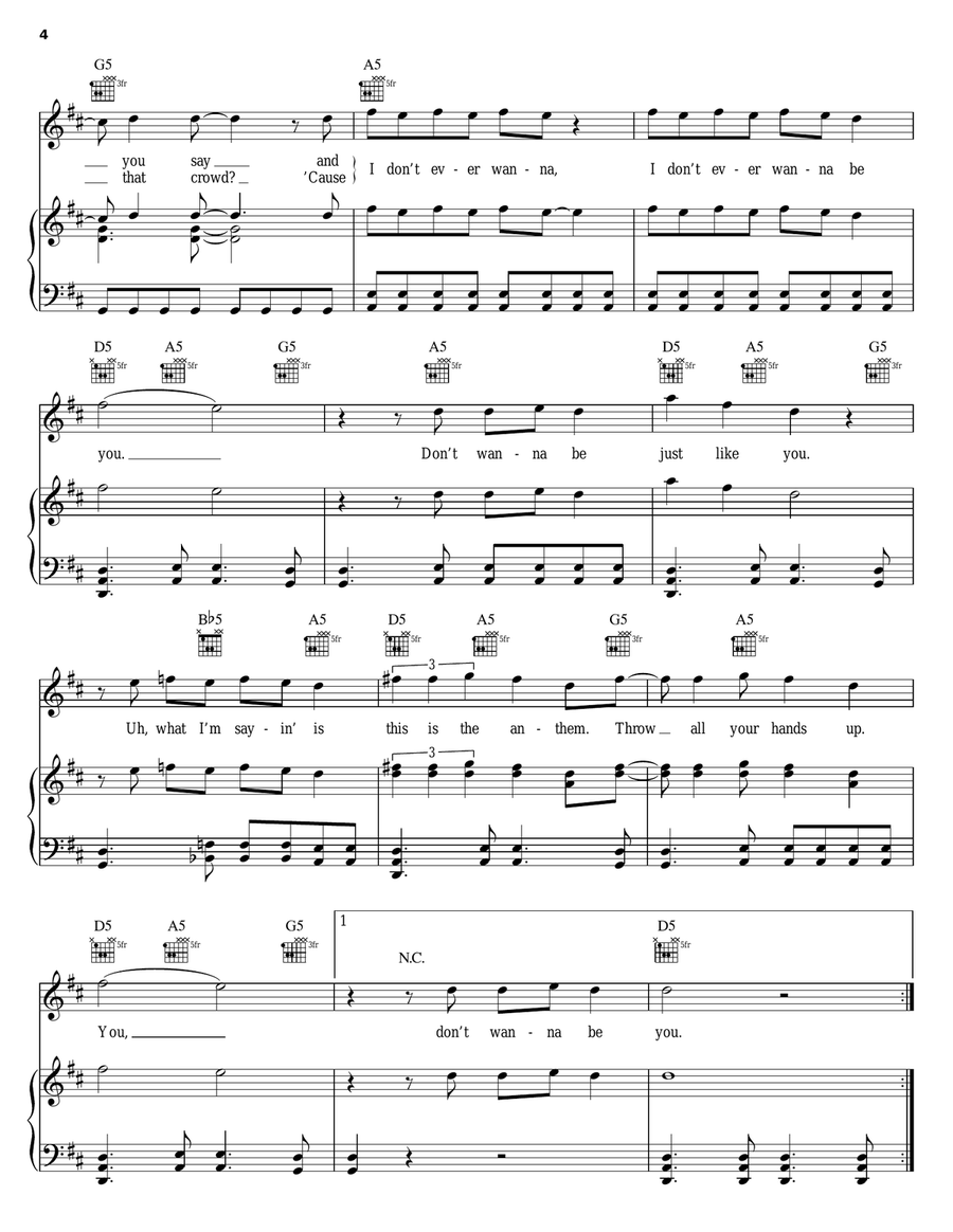 The Anthem Piano, Vocal, Guitar scores gallery preview page 4