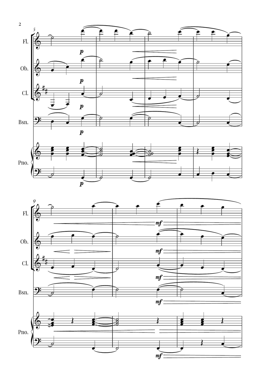 Silent Night Woodwind Quartet scores gallery preview page 2