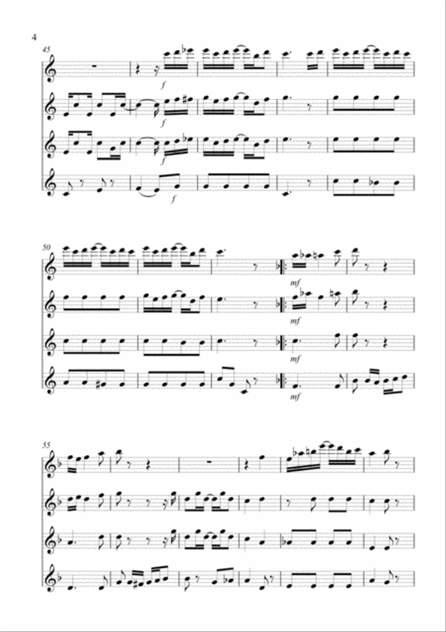 THE ENTERTAINER (longer version) - SCOTT JOPLINN Woodwind Quartet scores gallery preview page 5