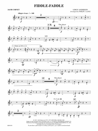 Fiddle-Faddle: 3rd B-flat Cornet