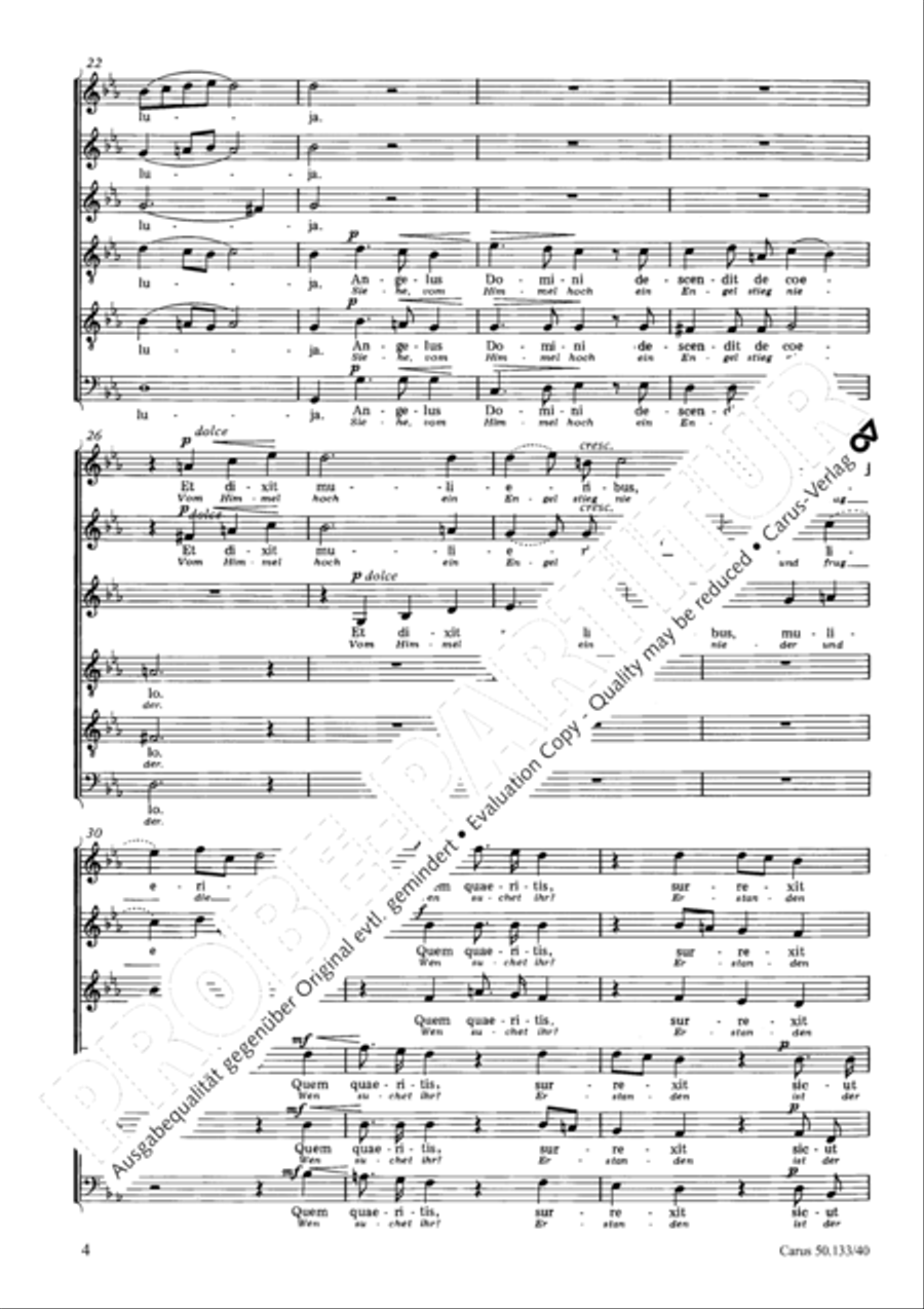 Angelus Domini (Siehe, vom Himmel hoch) Choir scores gallery preview page 5