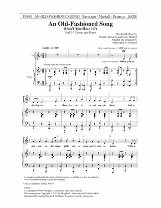 Book cover for An Old-Fashioned Song (Don't You Hate It?) (arr. Christopher Peterson)