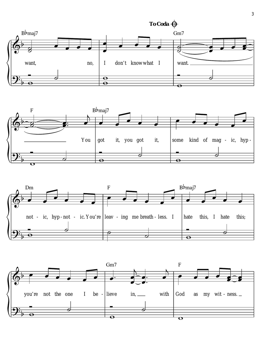 I Caught Myself Easy Piano scores gallery preview page 3