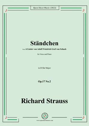 Book cover for Richard Strauss-Ständchen,in D flat Major