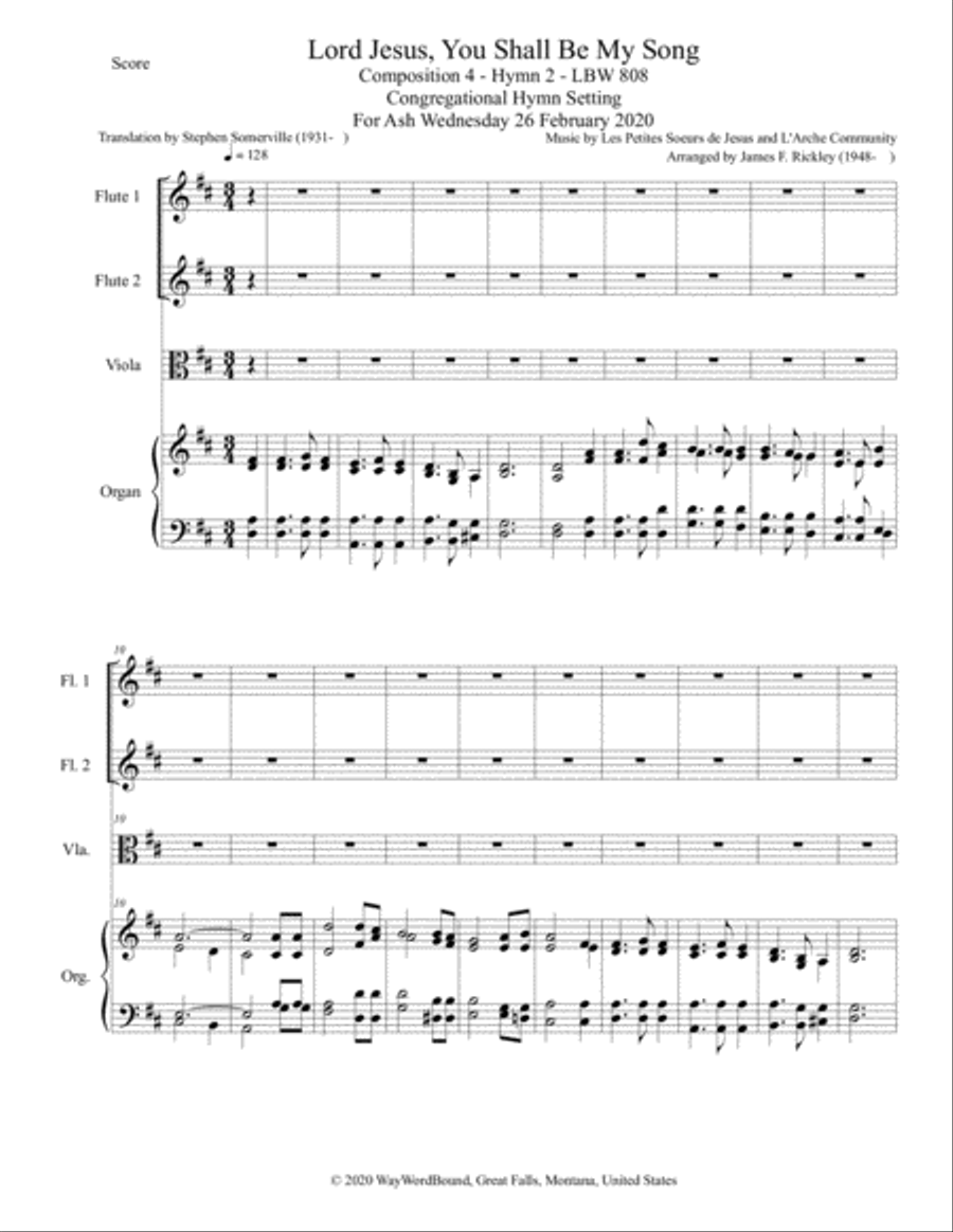 Lord Jesus, You Shall Be My Song, Hymn Setting Unison Choir scores gallery preview page 2