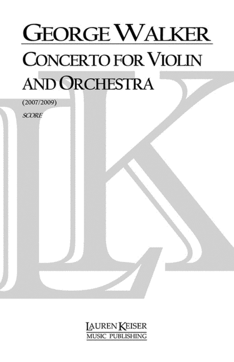Walker - Concerto For Violin/Orchestra Score (Pod)