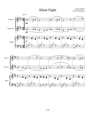 Silent Night (violin duet) with optional piano accompaniment