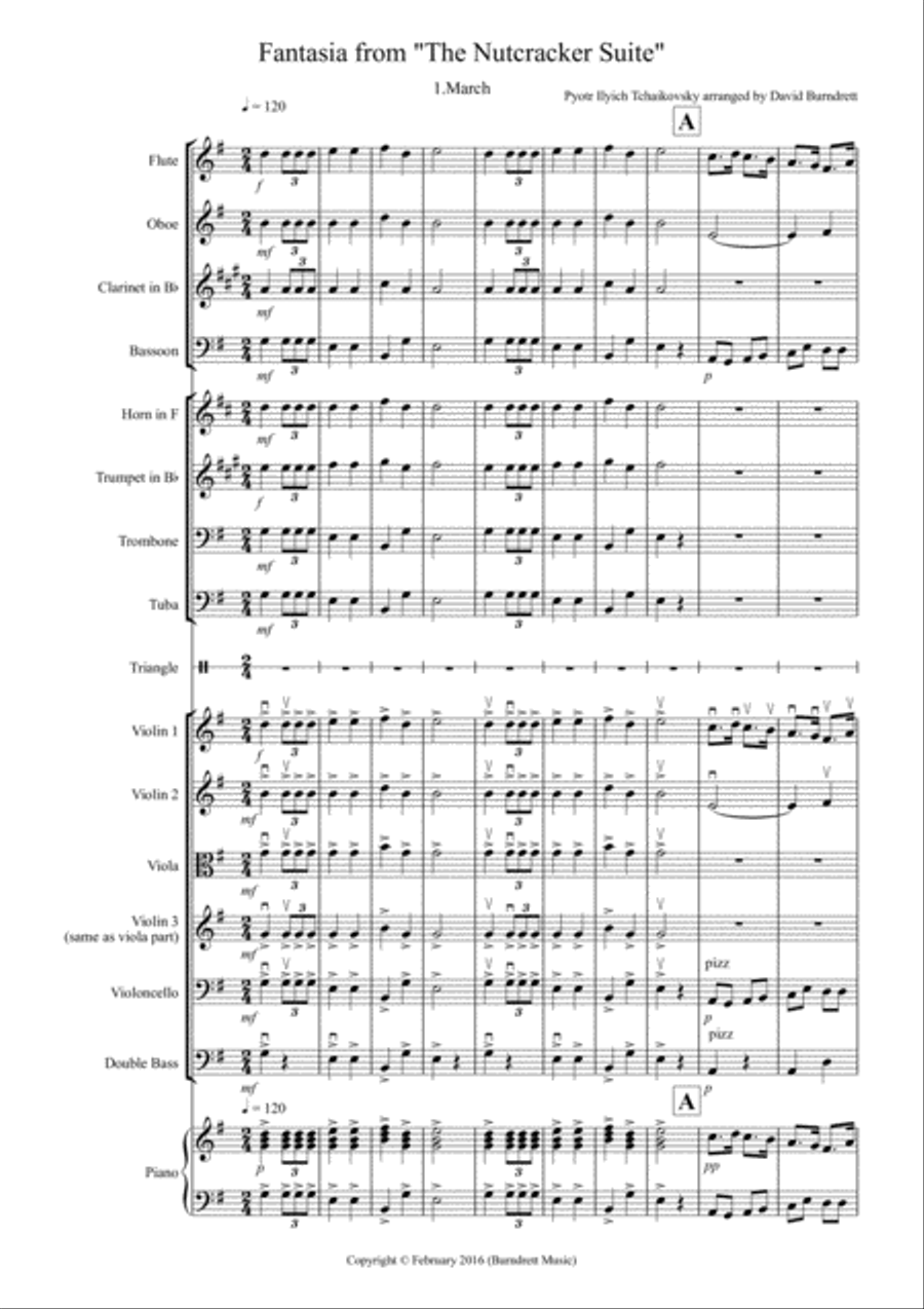 March (fantasia from Nutcracker) for School Orchestra Full Orchestra scores gallery preview page 1