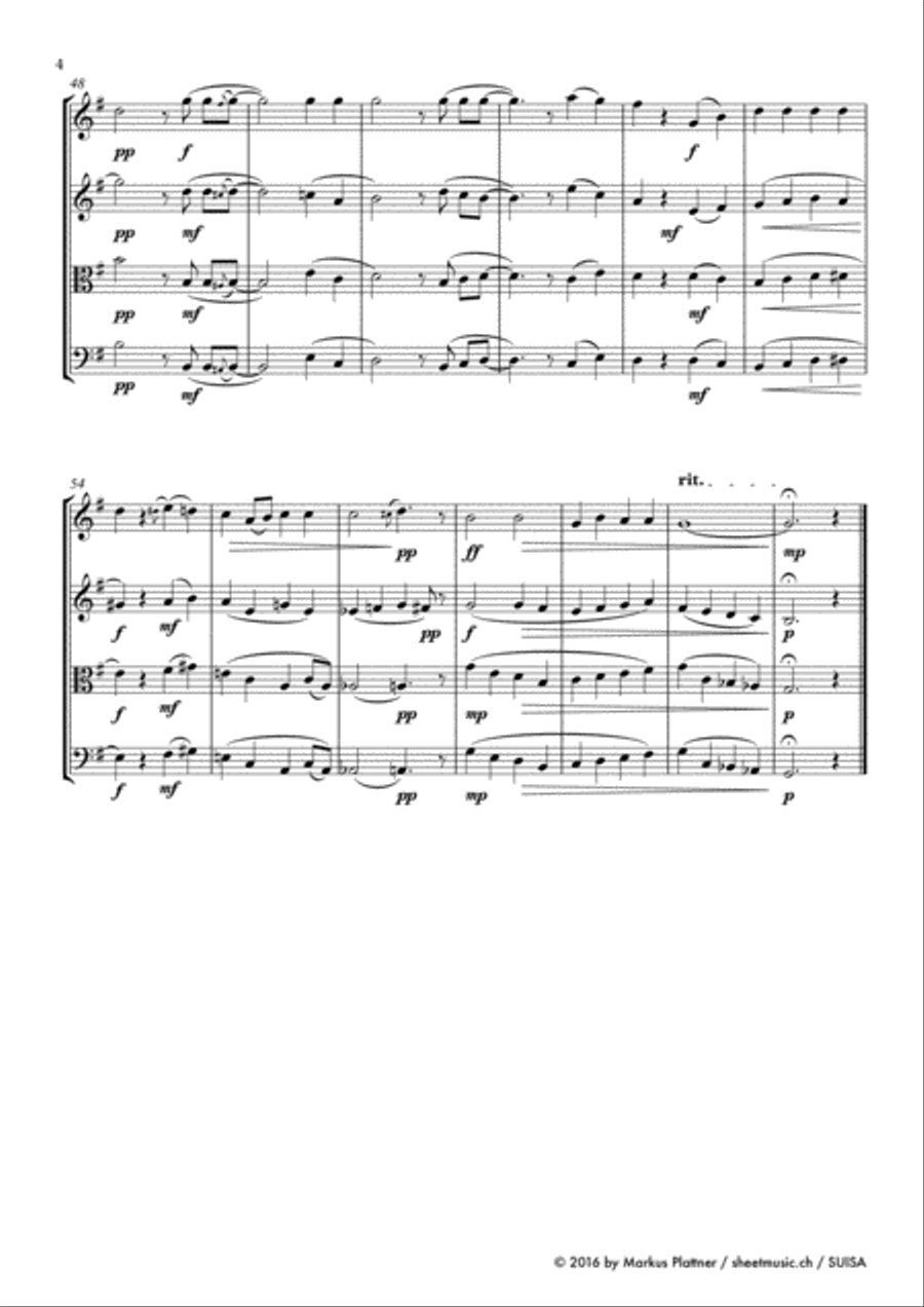 ‘Let Us Break Bread Together’ for String Trio (2 violins, viola, opt. cello part) Small Ensemble scores gallery preview page 6