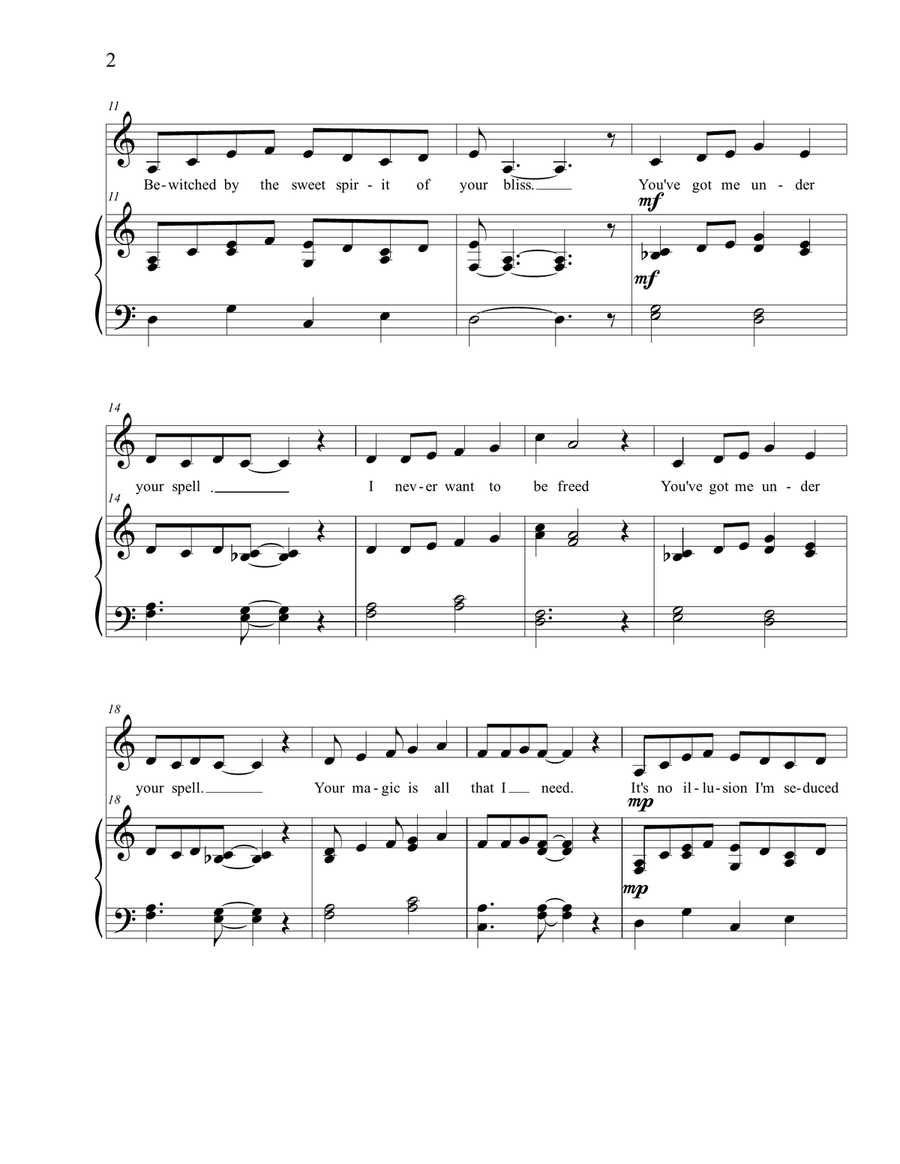 UNDER YOUR SPELL UNDER YOUR SPELL Piano, Vocal scores gallery preview page 2