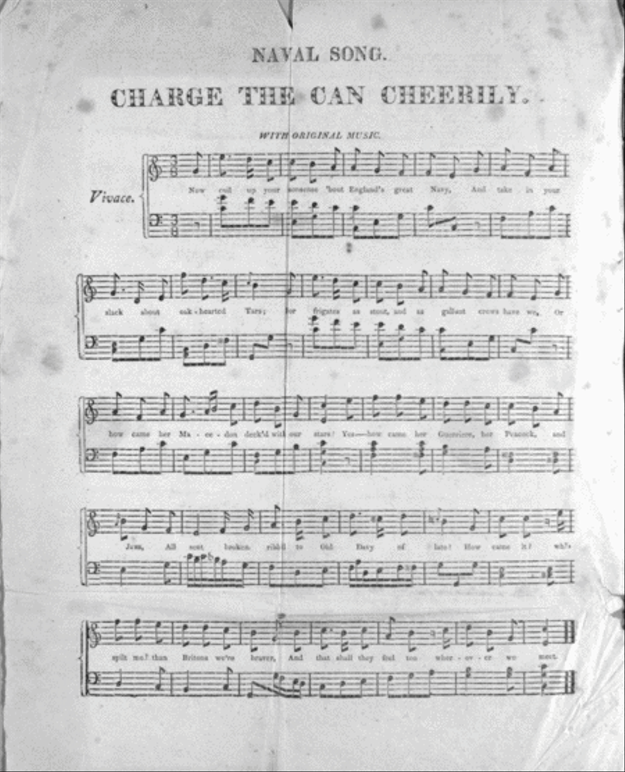 Naval Song. Charge the Can Cheerily. With Original Music Voice scores gallery preview page 1