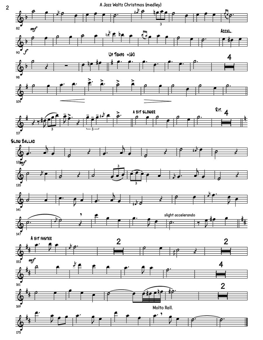 A Jazz Waltz Christmas (medley) Alto Saxophone scores gallery preview page 3
