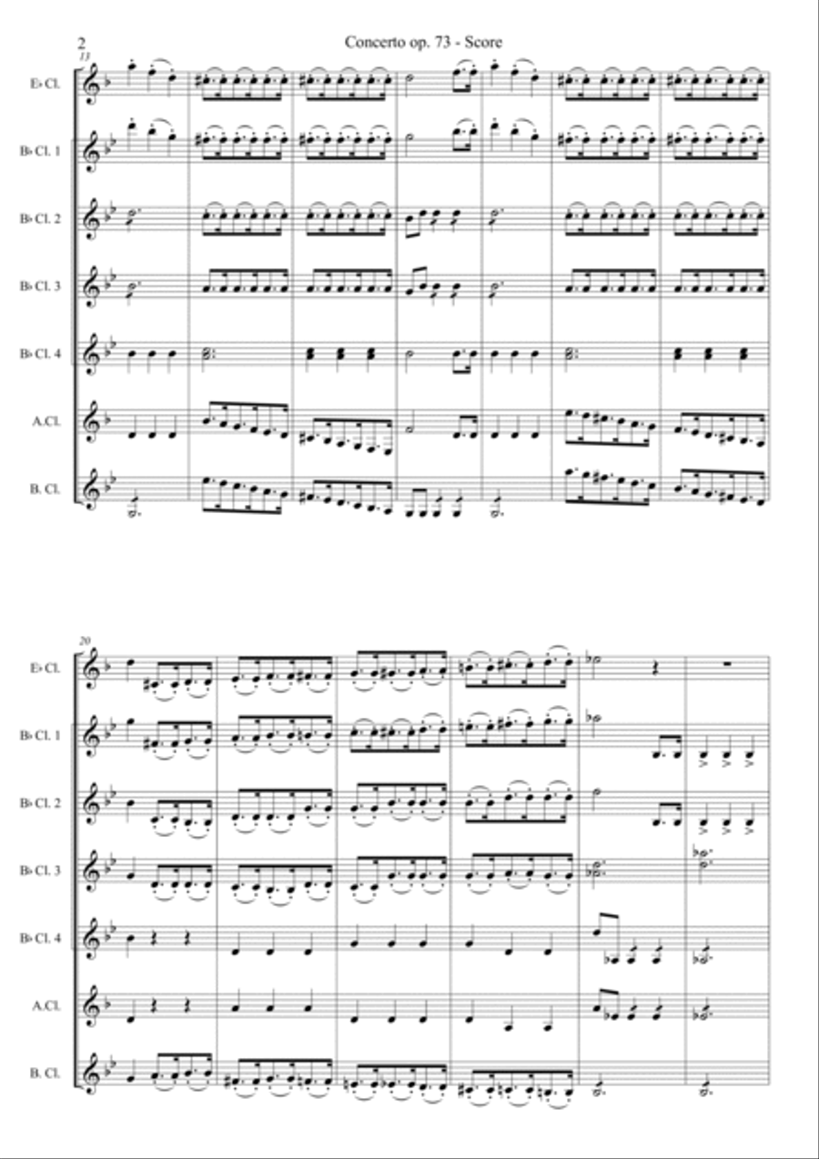 Concerto op. 73 Woodwind Ensemble scores gallery preview page 2