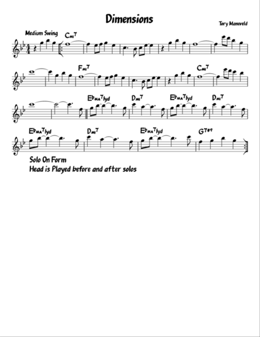 Dimensions Jazz Ensemble scores gallery preview page 1