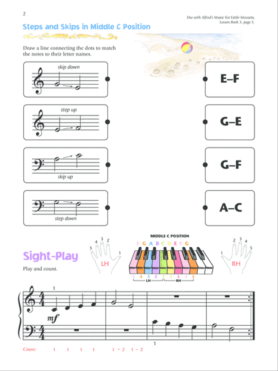 Music for Little Mozarts Notespeller & Sight-Play Book, Book 3 Piano Method scores gallery preview page 2
