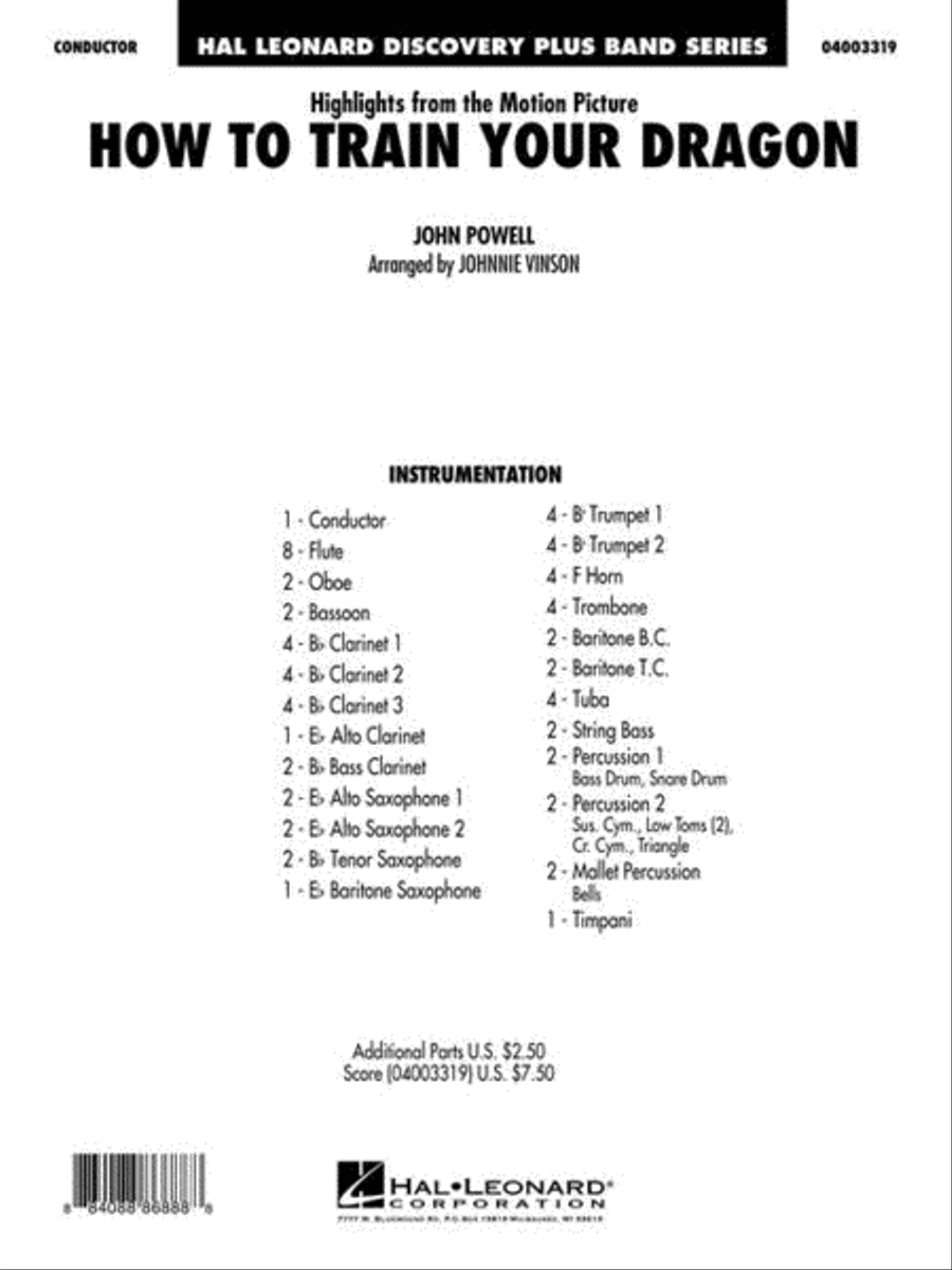 Highlights from How to Train Your Dragon Concert Band scores gallery preview page 3