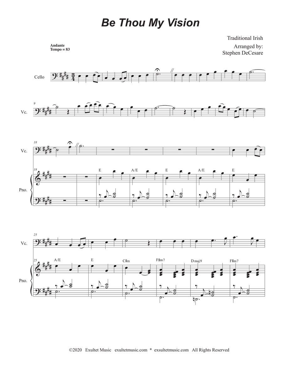 Book cover for Be Thou My Vision (Cello solo and Piano)