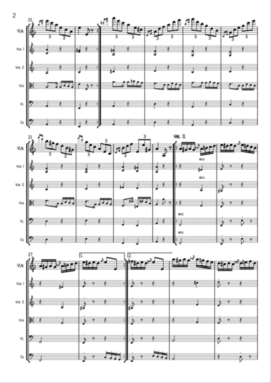 Paganini - Caprice No. 24 - orchestrated String Orchestra scores gallery preview page 2