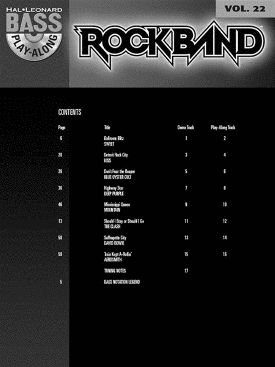 Rock Band Rock Band Bass Guitar Tablature scores gallery preview page 2