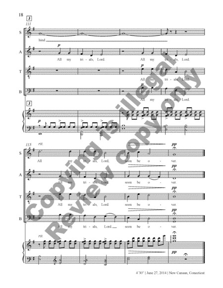 Gospel Songs: All My Trials (Piano/Choral Score) image number null