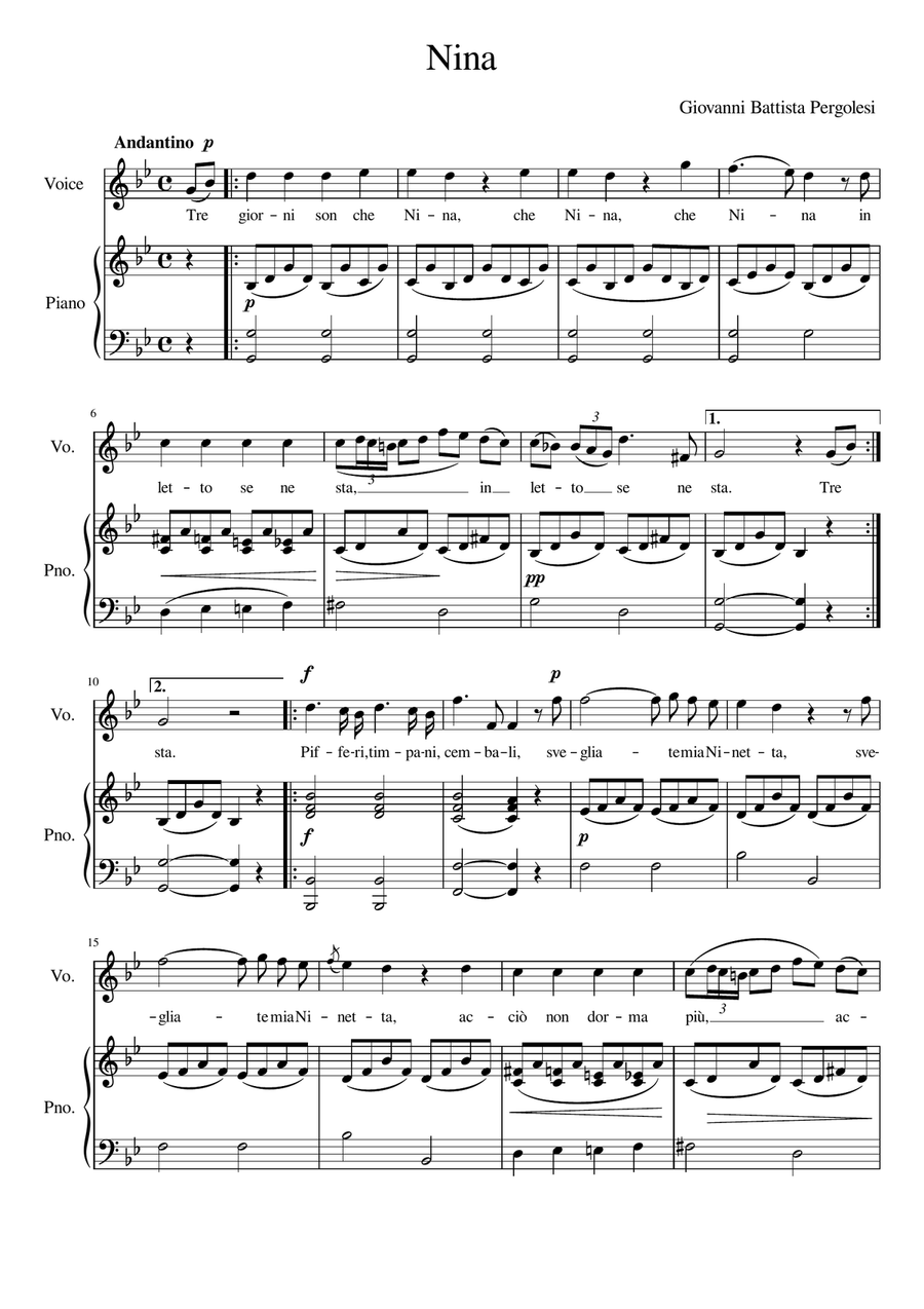 Nina - G Minor Nina - G Minor Voice Solo scores gallery preview page 2