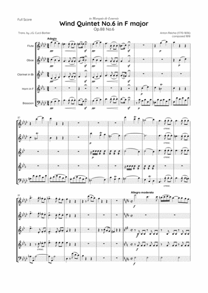 Reicha - Wind Quintet No.6 in F major, Op.88 No.6