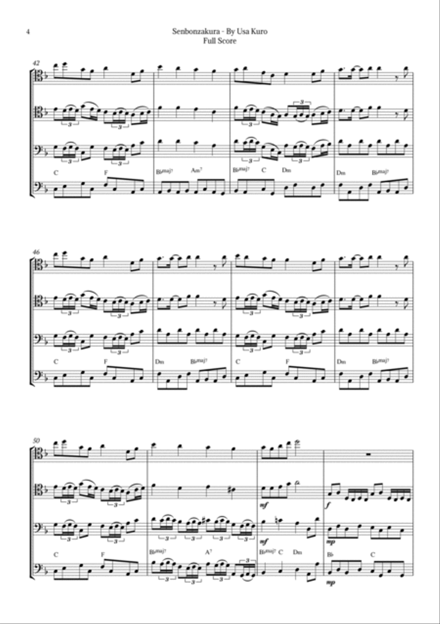 Senbonzakura String Quartet scores gallery preview page 4