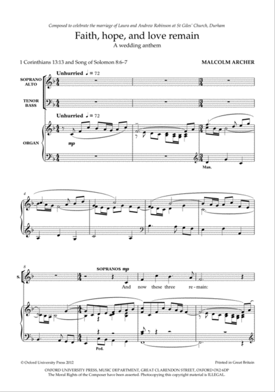 Faith, hope, and love remain 4-Part scores gallery preview page 2