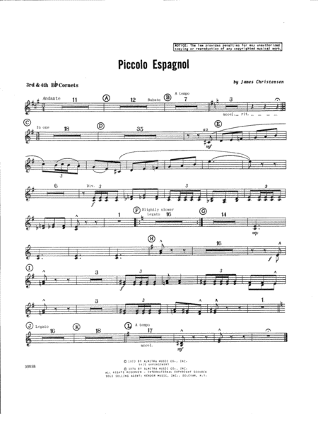 Piccolo Espagnol - 3rd & 4th Bb Trumpet