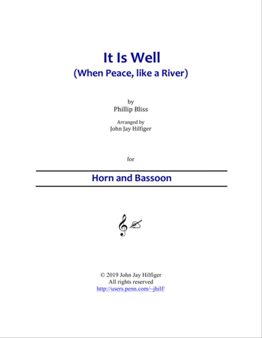 It Is Well with My Soul for Horn and Bassoon Woodwind Duet scores gallery preview page 1